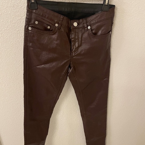 BLK DNM Waxed Jean Burgundy Straight Leg W 27 L  30 NWOT $210 - Picture 1 of 9